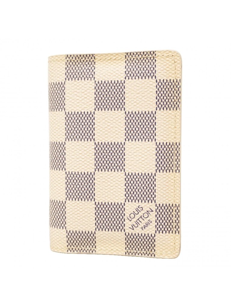 Louis Vuitton Card Case Damier Azur Organizer De Poche White